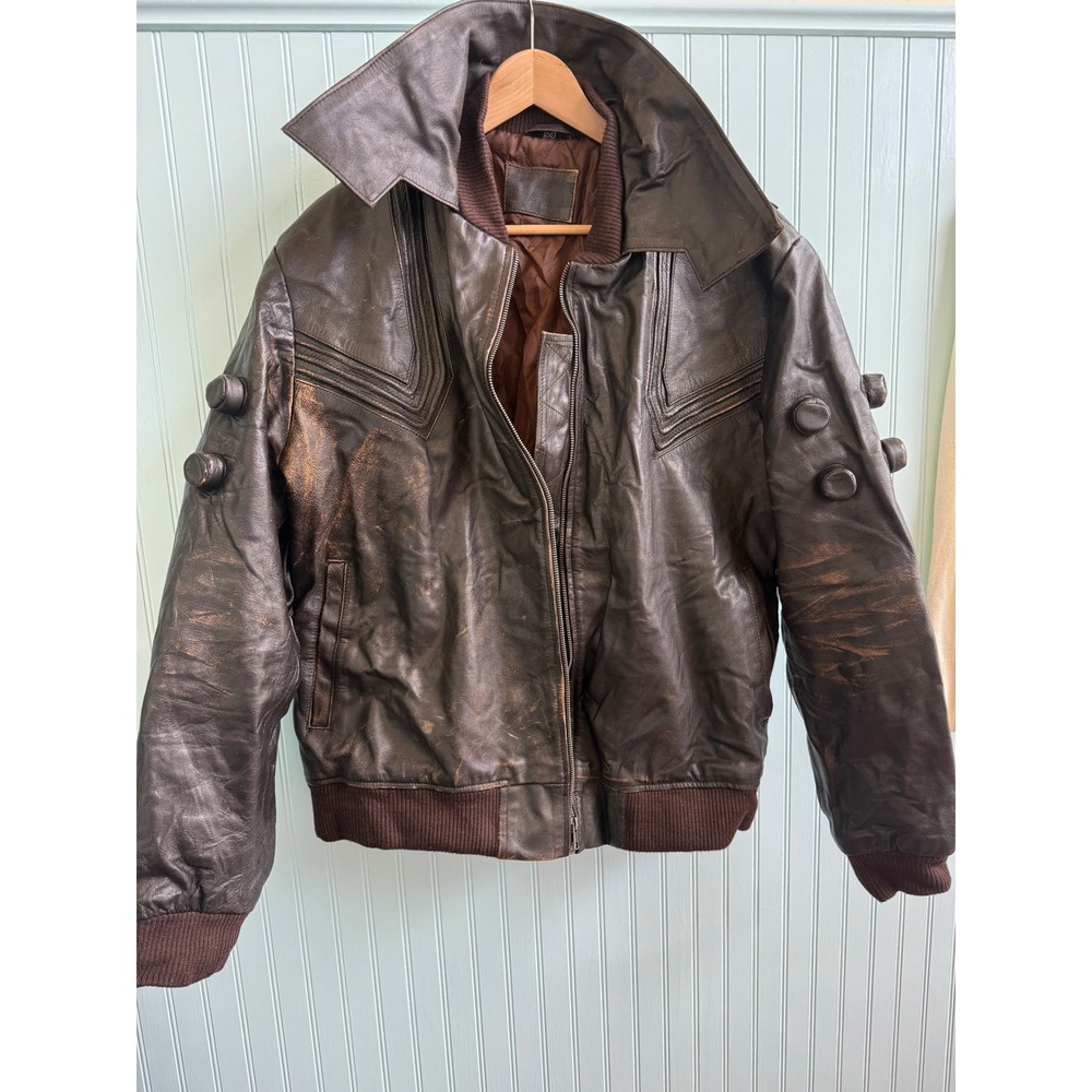 Overwatch Junkrat Steampunk / Cyberpunk Heavy Leather Jacket Size: XXL Bolts - Picture 2 of 13